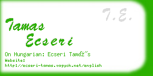 tamas ecseri business card